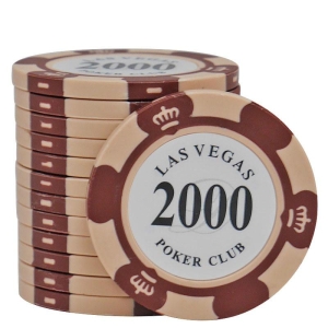 Fichas de póquer Las Vegas valor 2000 - Lote 10 unidades