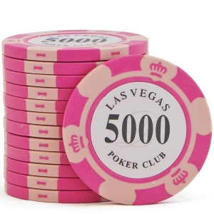 Fichas de póquer Las Vegas valor 5000 - Lote 10 unidades